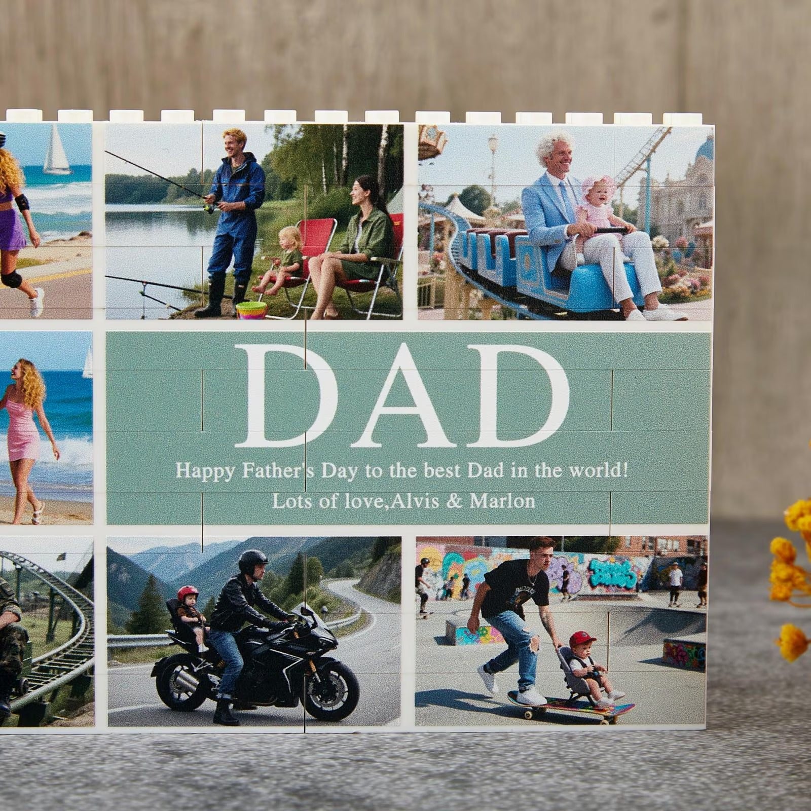 Personalized Photo Puzzle Blocks for Daddy | Custom Father's Day Gift, Family Memory Wall Art, DIY Building Set