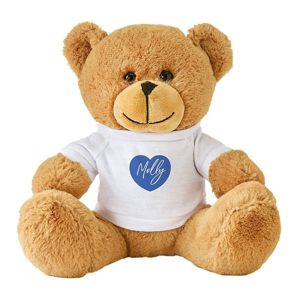 Plush Teddy Bear Gram with Playful Hearts Tee — Cute Stuffed Bear, Sweet Gift for Him & Her