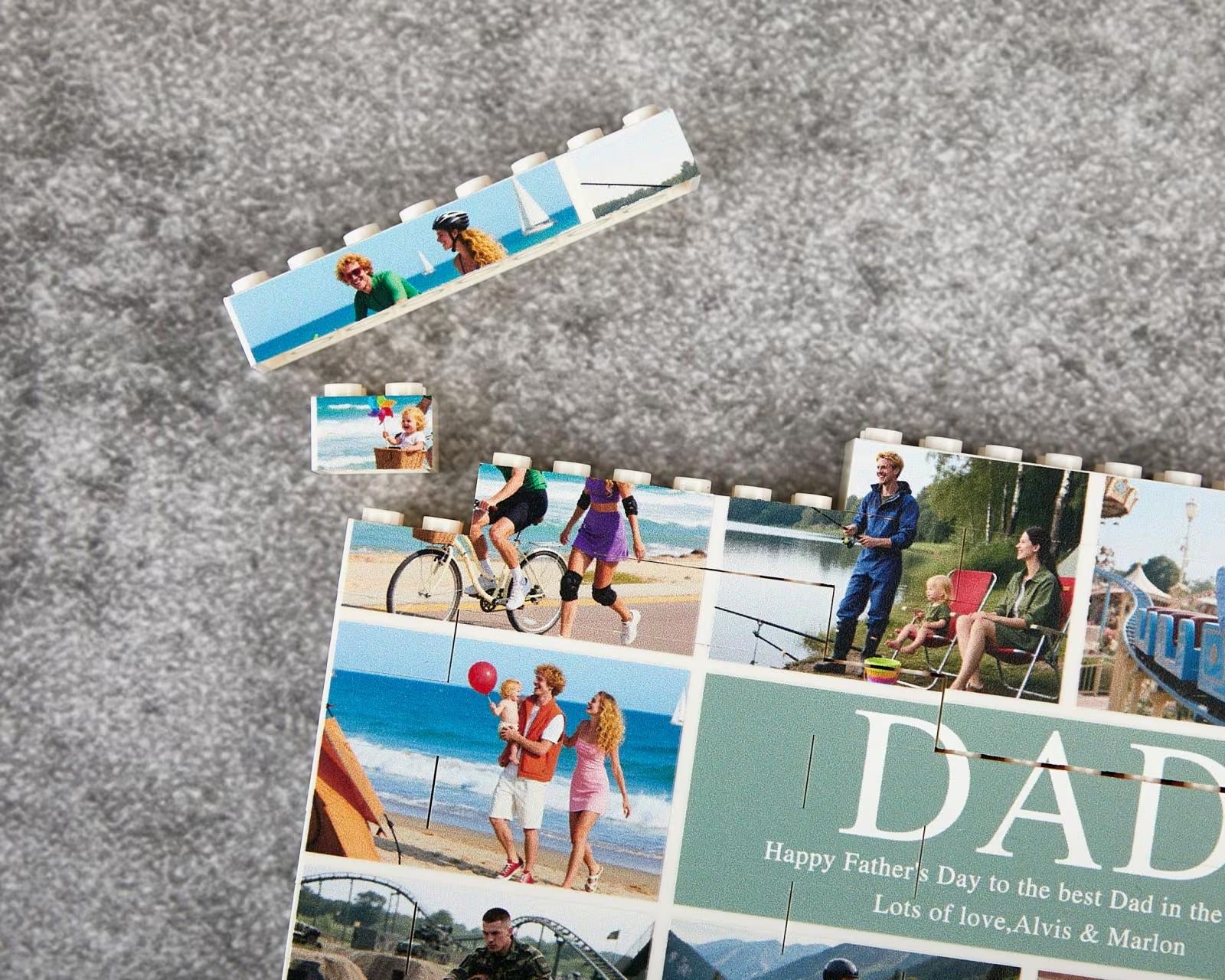 Personalized Photo Puzzle Blocks for Daddy | Custom Father's Day Gift, Family Memory Wall Art, DIY Building Set