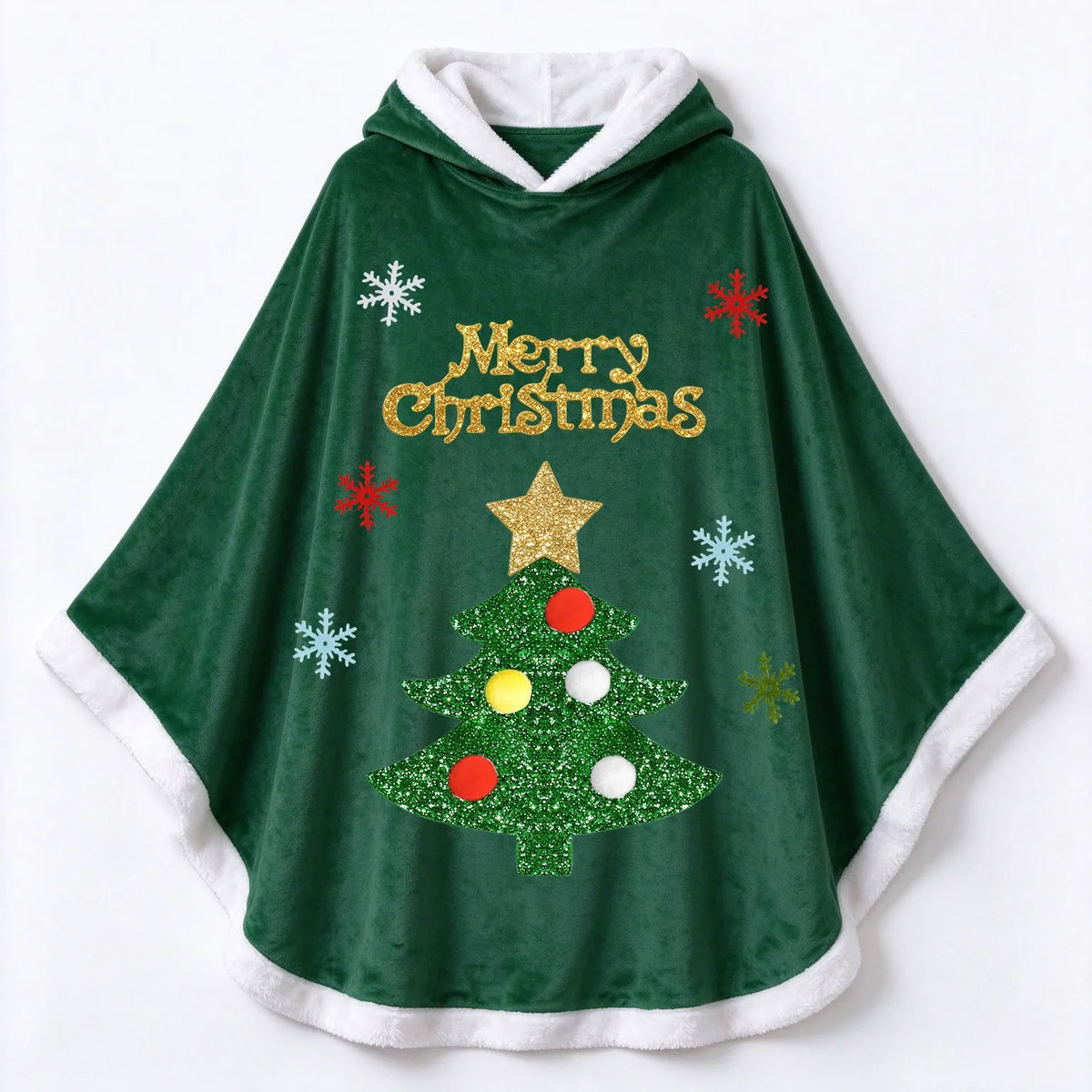 Custom Red or Green Christmas Capes for Family – Holiday Cloak for Adults & Kids, Matching Party Outerwear for Couples, Parents & Children