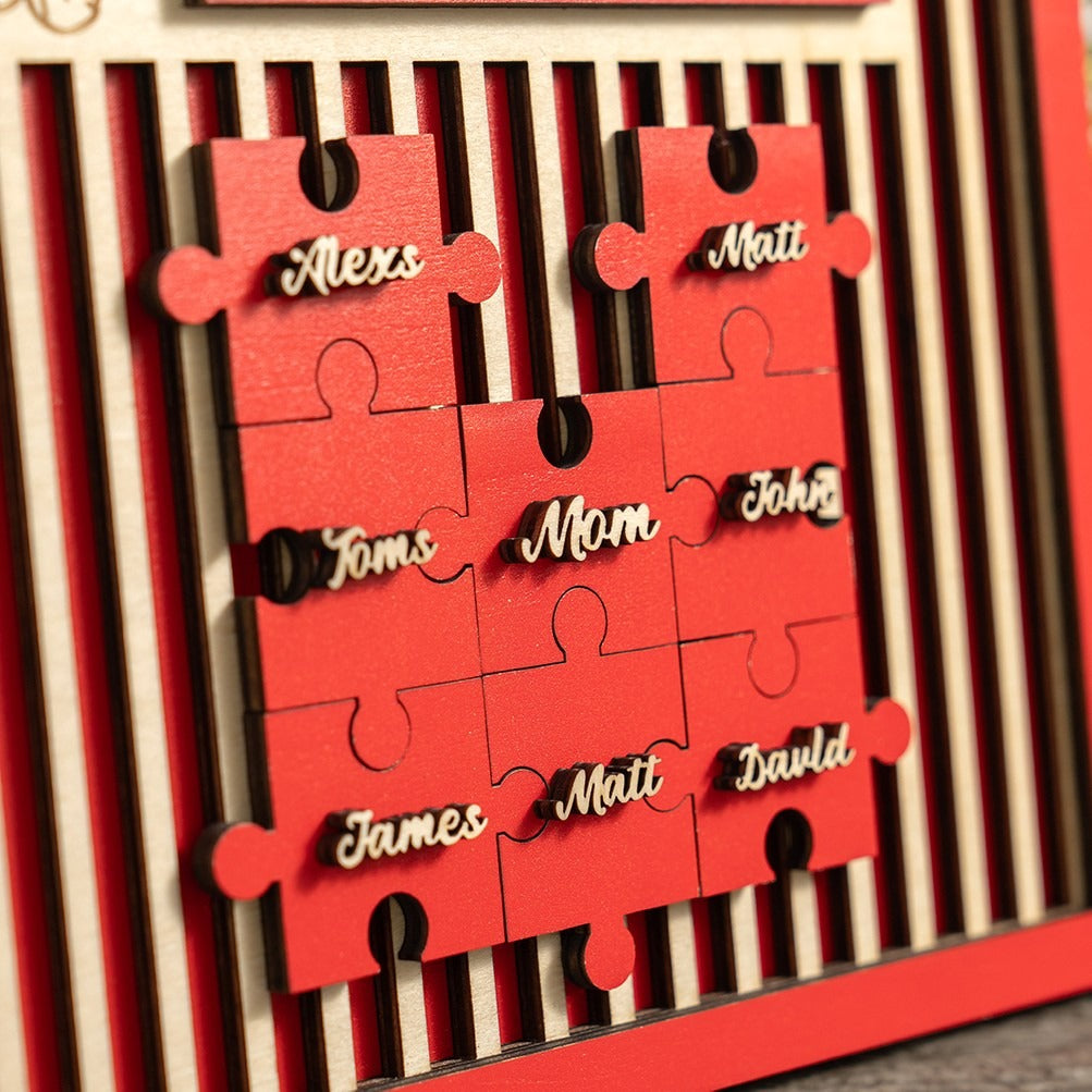 Mom You Are The Piece That Holds Us Together Gate Shape Wooden Puzzle Piece Mother's Day Sign