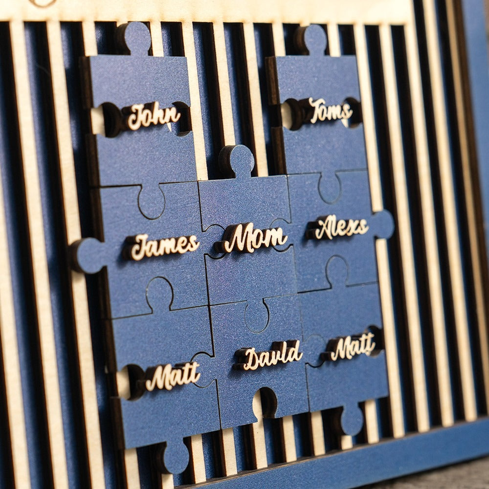 Mom You Are The Piece That Holds Us Together Gate Shape Wooden Puzzle Piece Mother's Day Sign
