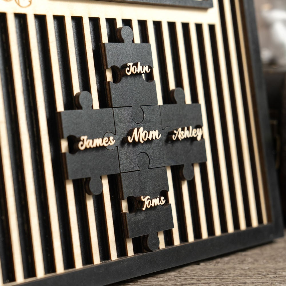 Mom You Are The Piece That Holds Us Together Gate Shape Wooden Puzzle Piece Mother's Day Sign
