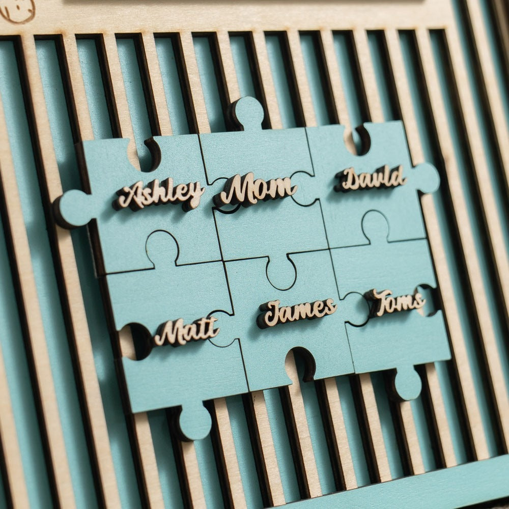 Mom You Are The Piece That Holds Us Together Gate Shape Wooden Puzzle Piece Mother's Day Sign