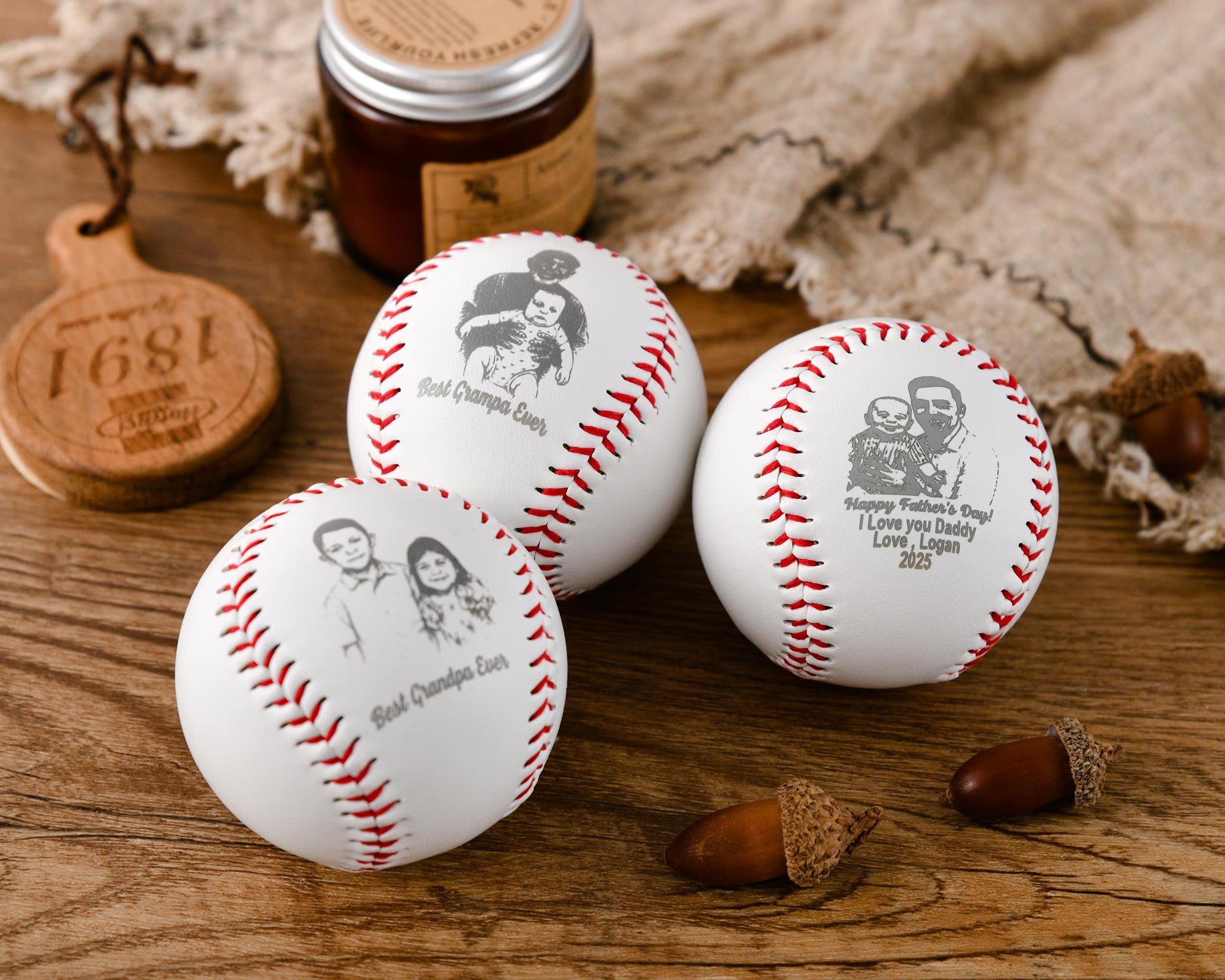 Personalized Baseball Gift for Dad - Custom Photo Engraved Photo Best Dad Ever, Heartfelt Father's Day Gift