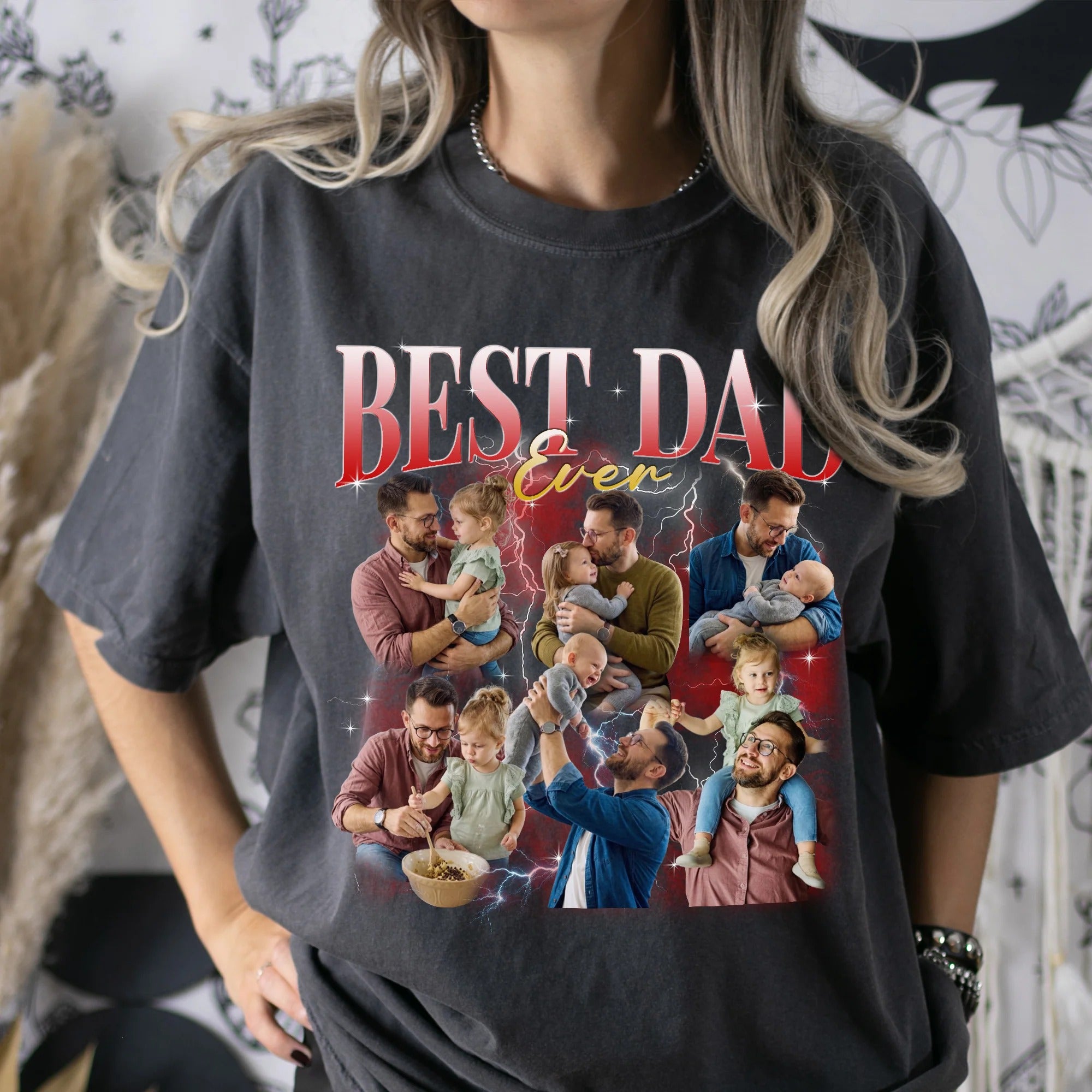 Father's Day Gifts, Best Dad Ever Custom Photo - Personalized Shirt