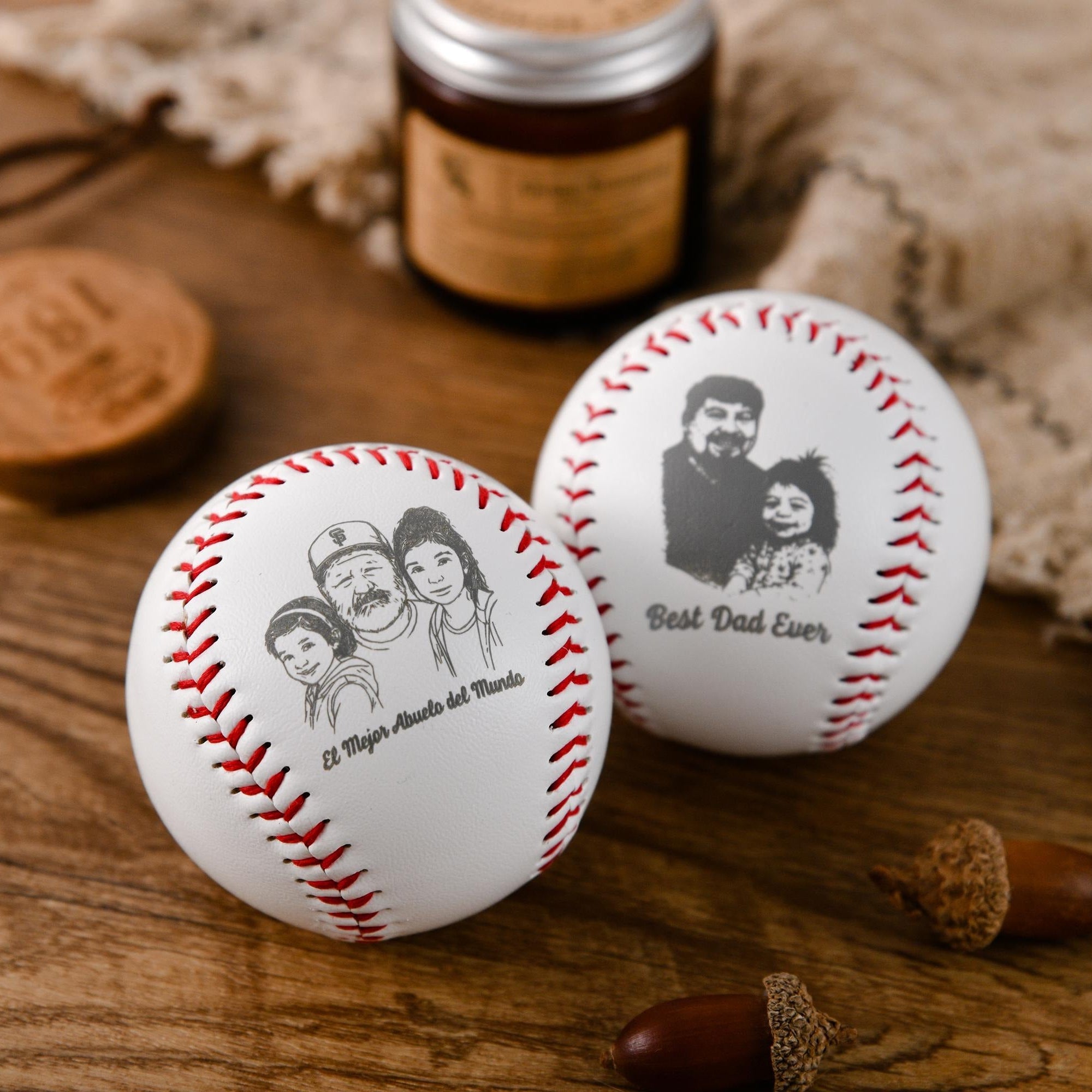 Personalized Baseball Gift for Dad - Custom Photo Engraved Photo Best Dad Ever, Heartfelt Father's Day Gift