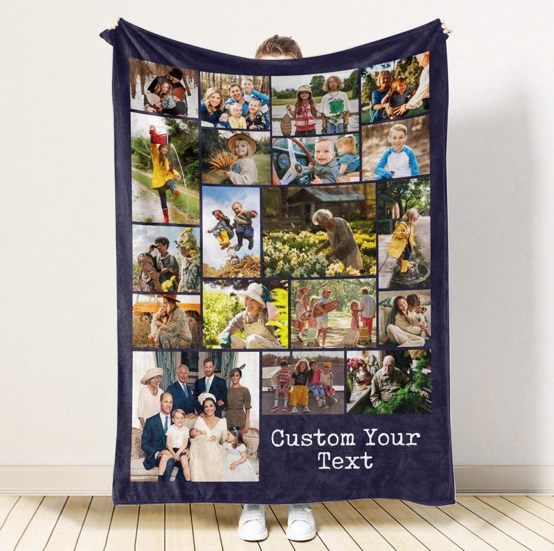 Custom Text & Photo Couple Blanket – The Ultimate Romantic Gift for Anniversaries, Weddings, and Valentine’s Day