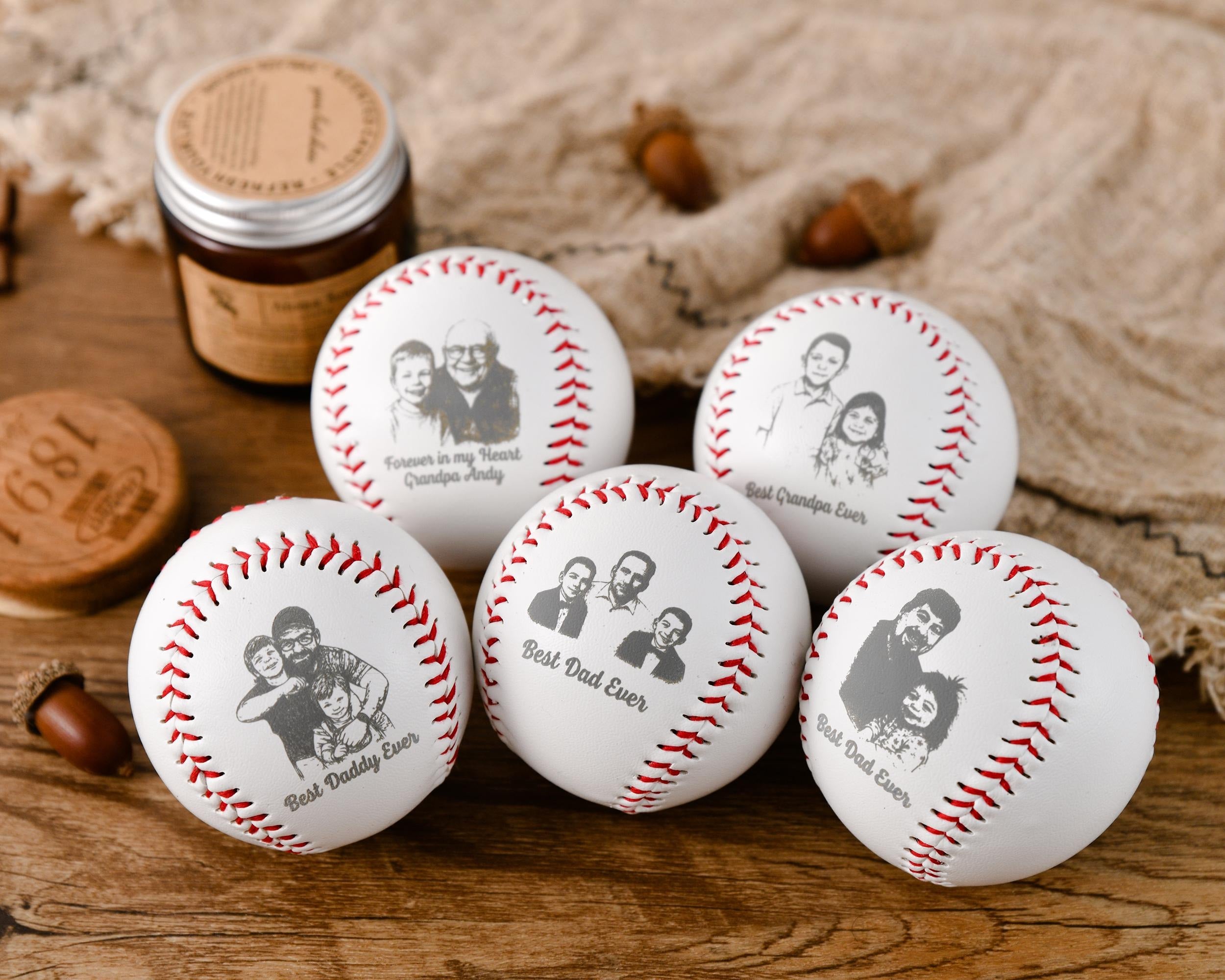 Personalized Baseball Gift for Dad - Custom Photo Engraved Photo Best Dad Ever, Heartfelt Father's Day Gift