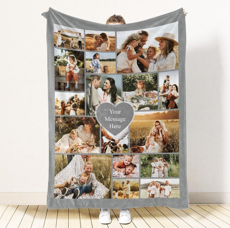 Custom Text & Photo Couple Blanket – The Ultimate Romantic Gift for Anniversaries, Weddings, and Valentine’s Day