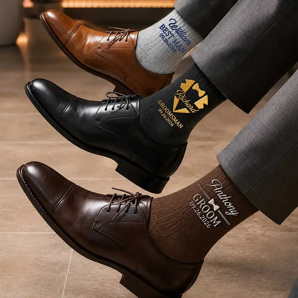 Monogram Initial Name - Personalized Embroidered Socks