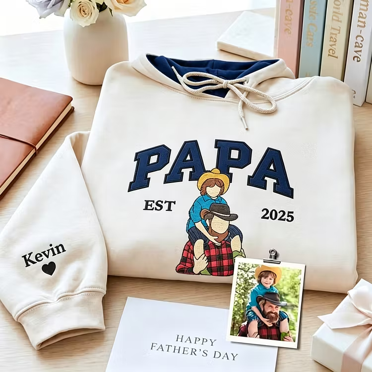 The #1 Father’s Day Gift – Personalized Embroidered Dad Sweatshirt with Custom Photo