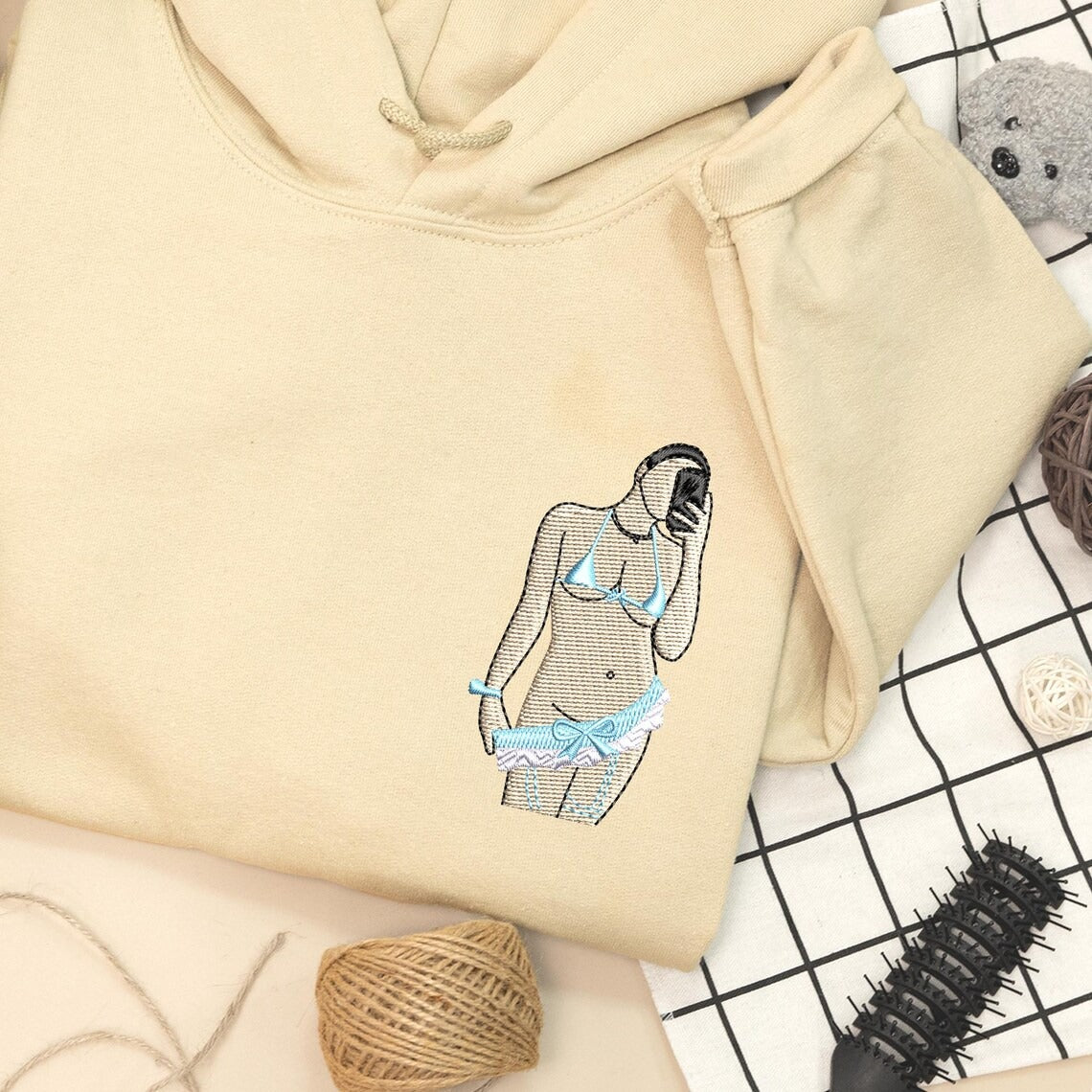 Spicy Couple Hoodie — Custom Embroidered Portrait Photo Pullover, Anniversary Gift for Boyfriend