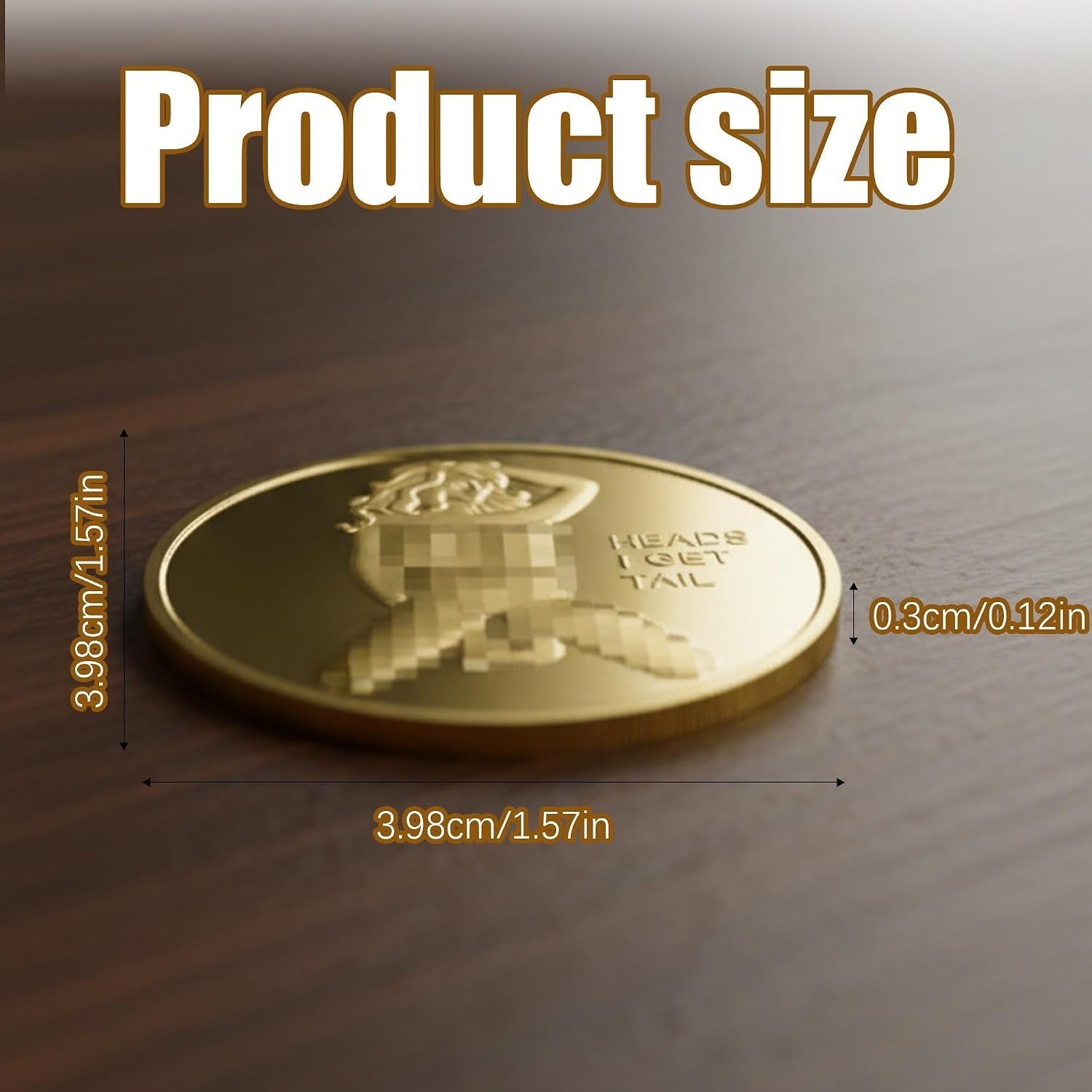 Double-Sided Heads or Tails Coin – Fun Decision-Making Token, Romantic Gift for Couples, Prank Prop for Valentine's Day & Parties (Gold Silver)