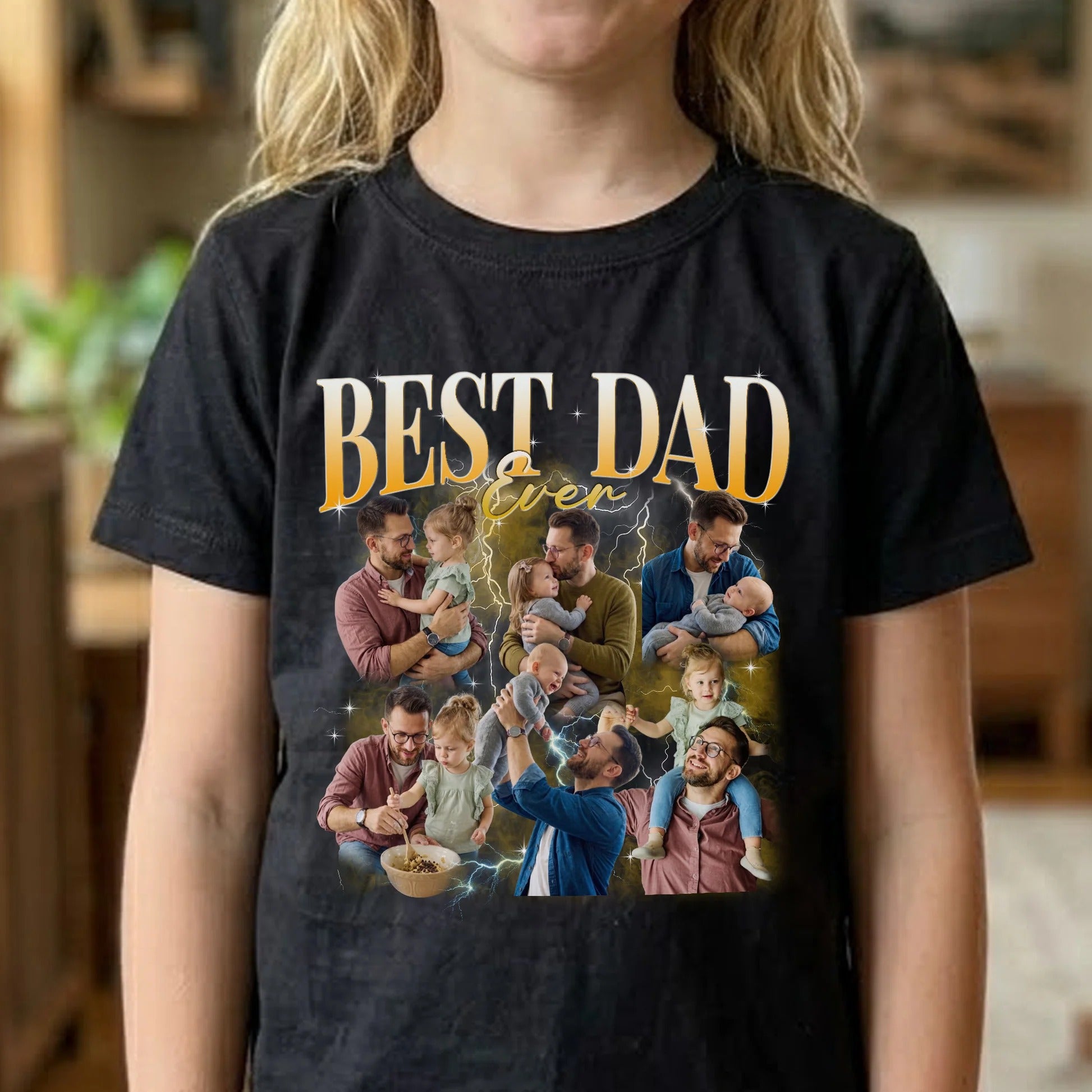 Father's Day Gifts, Best Dad Ever Custom Photo - Personalized Shirt