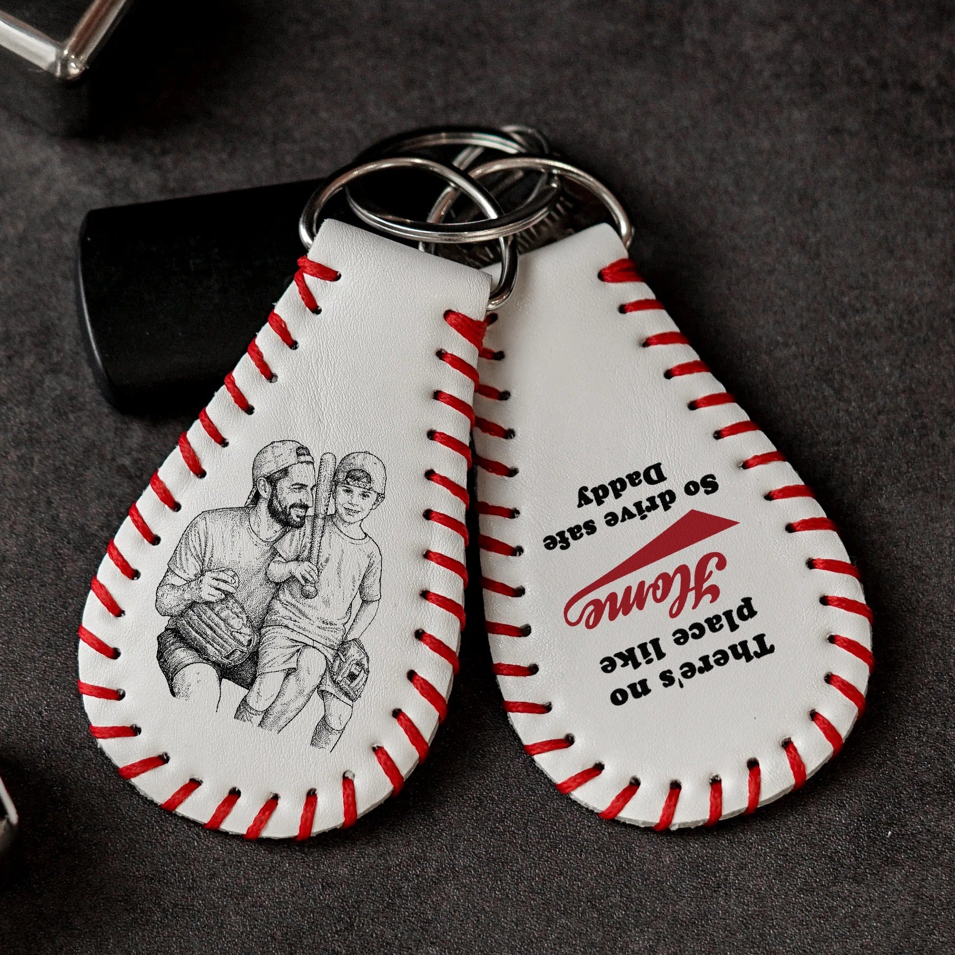 Custom Home Keychain Gift for Dad Personalized Father's Day Gift