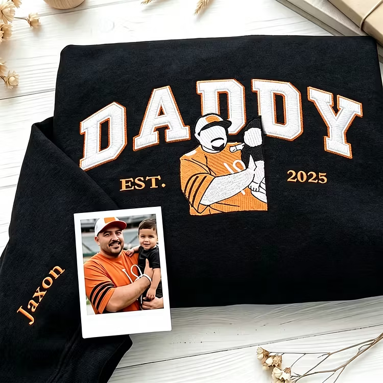 The #1 Father’s Day Gift – Personalized Embroidered Dad Sweatshirt with Custom Photo