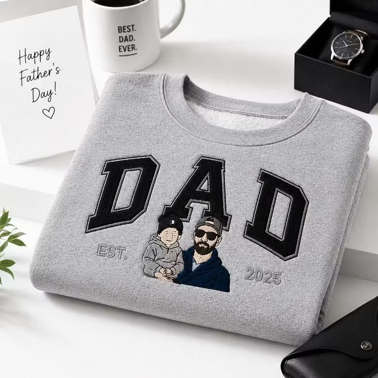 The #1 Father’s Day Gift – Personalized Embroidered Dad Sweatshirt with Custom Photo