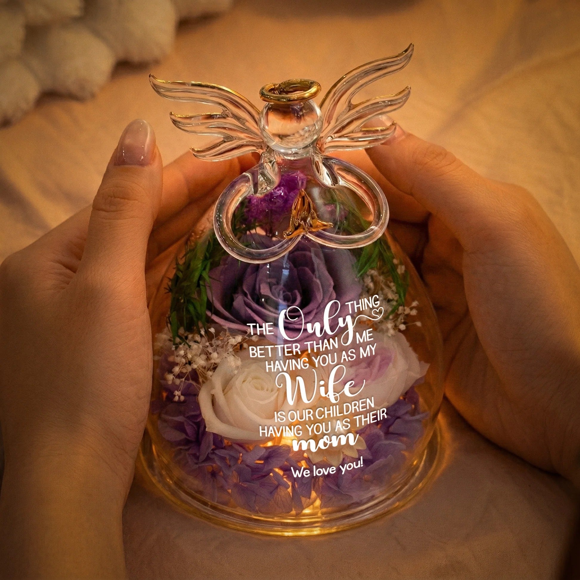 Our Children Having You As Their Mom Personalized Flower In Angel Figurines-Mother's Day Gift