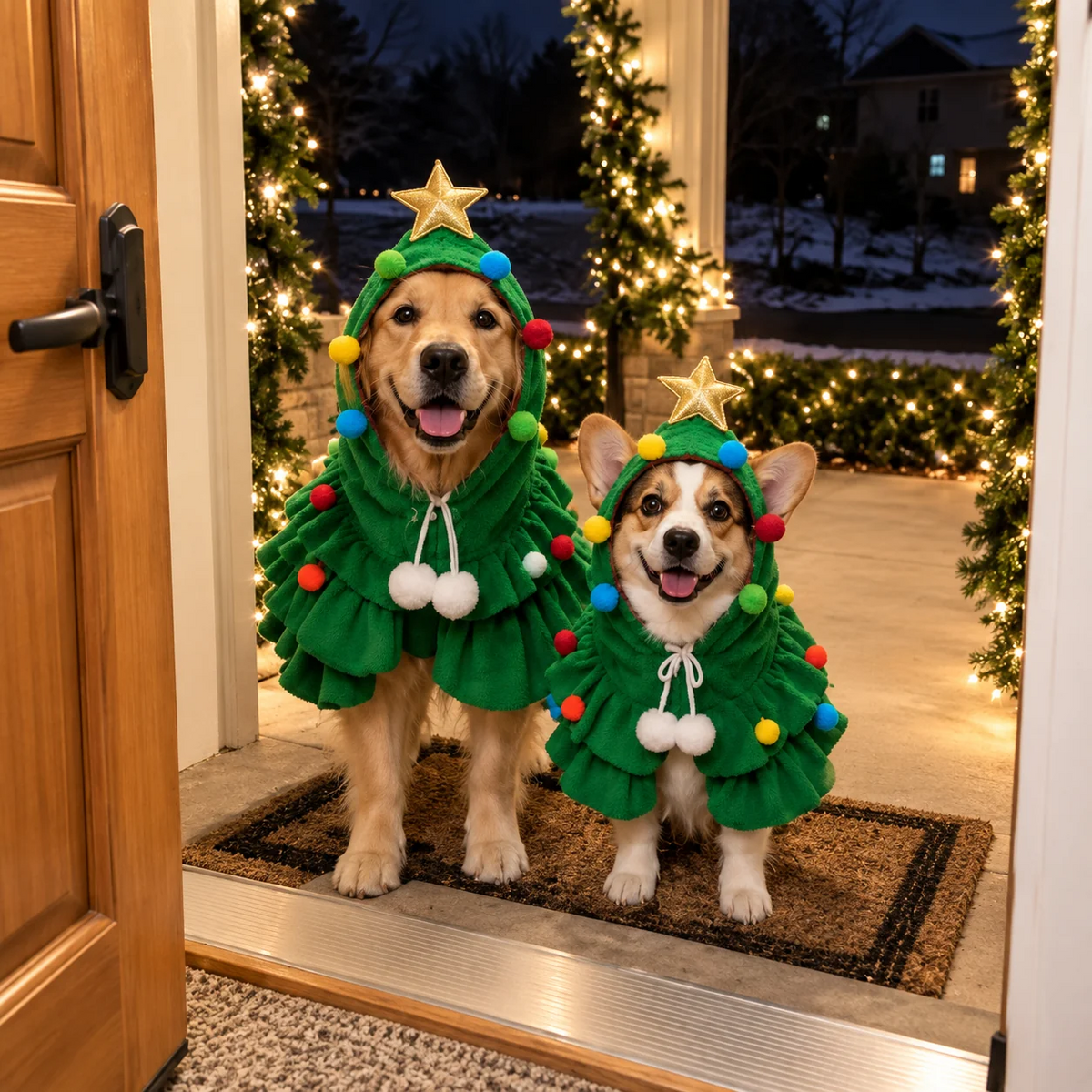 Adorable Christmas Tree Pet Costume — Holiday Dress-Up for Dogs & Cats