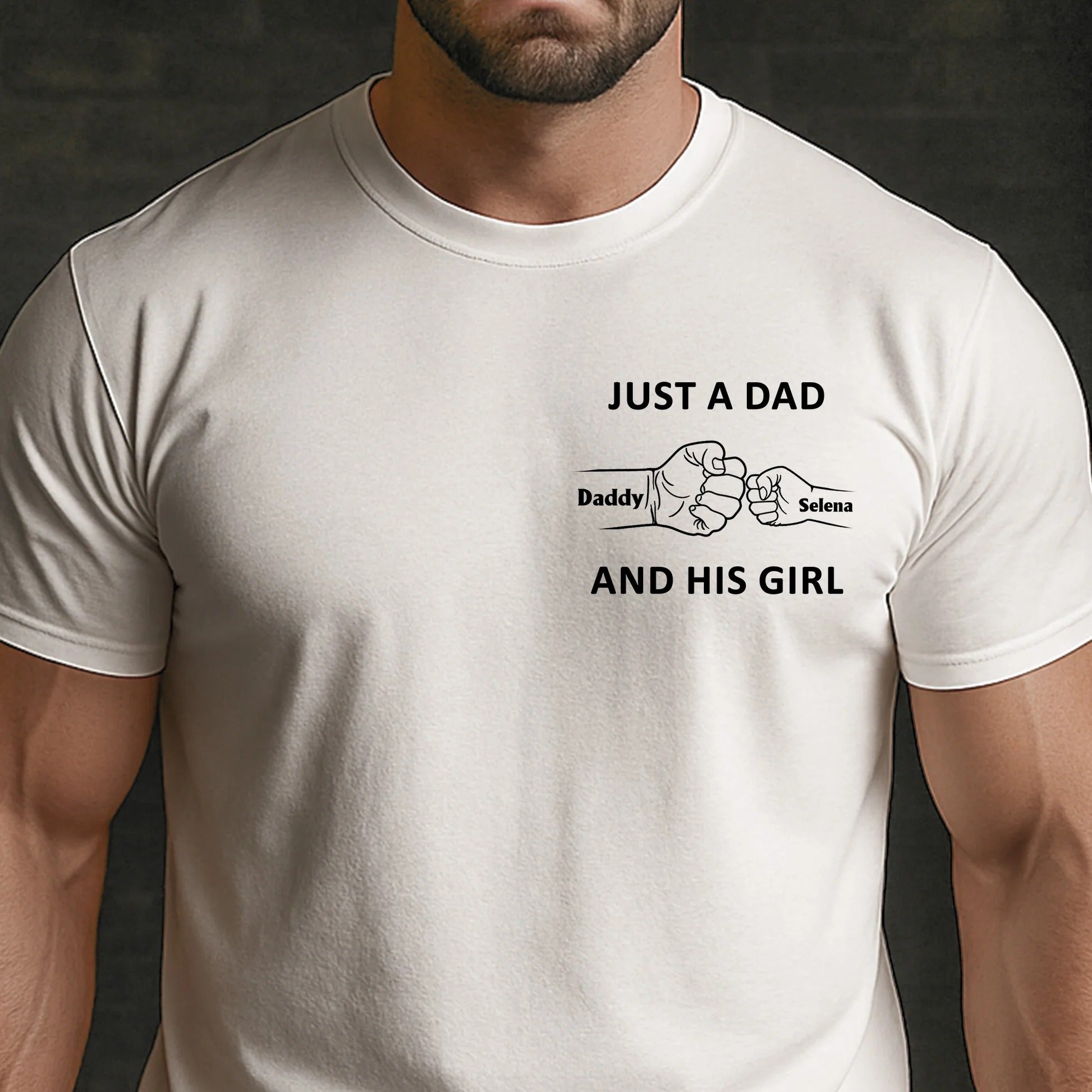 Custom "Just A Dad And His..." Sketch Line Art Tshirt Sweatshirt Hoodie | Personalized Father's Day Gift