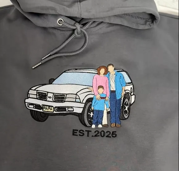 Custom Embroidered Car & Motorcycle Apparel – Personalized T-Shirt, Sweatshirt, Hoodie with Photo-Father's Day Gift