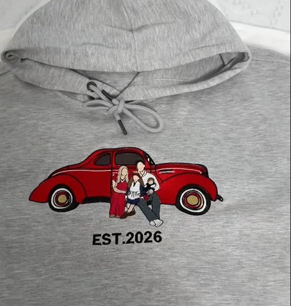Custom Embroidered Car & Motorcycle Apparel – Personalized T-Shirt, Sweatshirt, Hoodie with Photo-Father's Day Gift