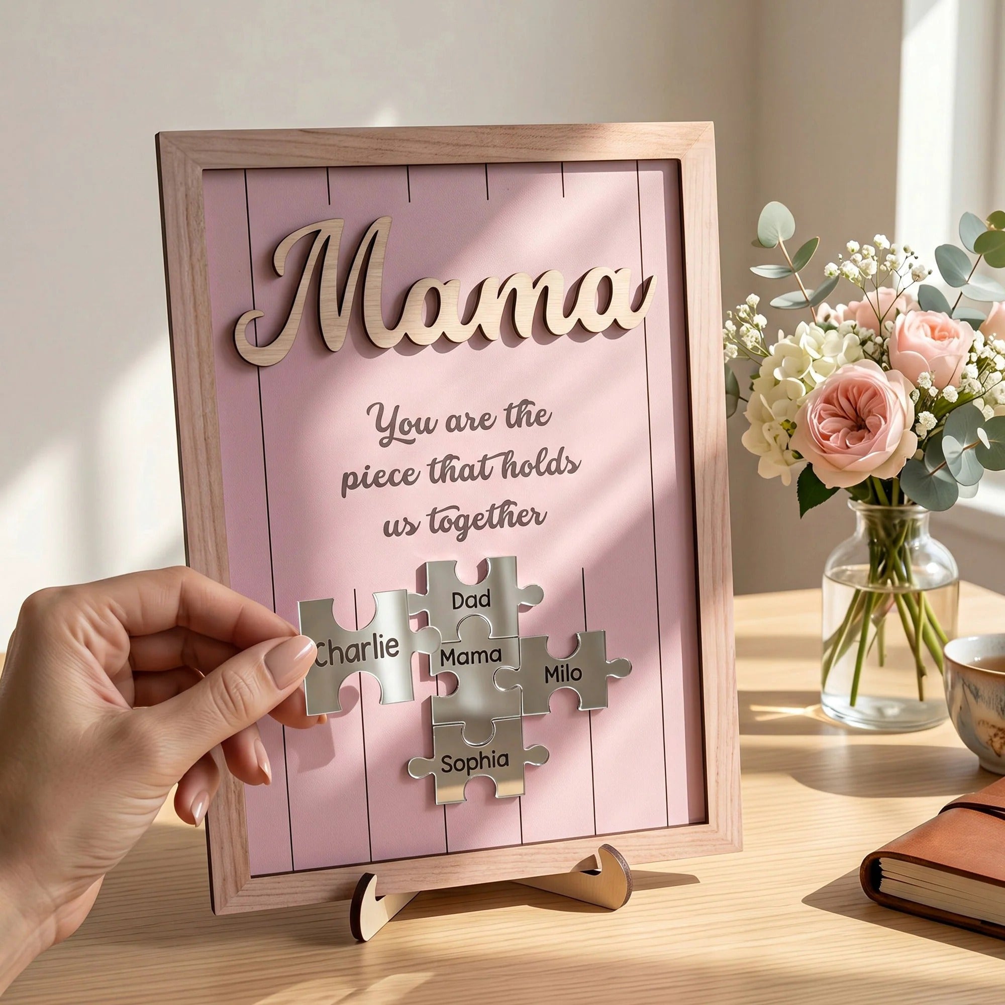 You Are The Piece That Holds Us Together Mother's Day Gift New Version - Personalized Wooden Plaque