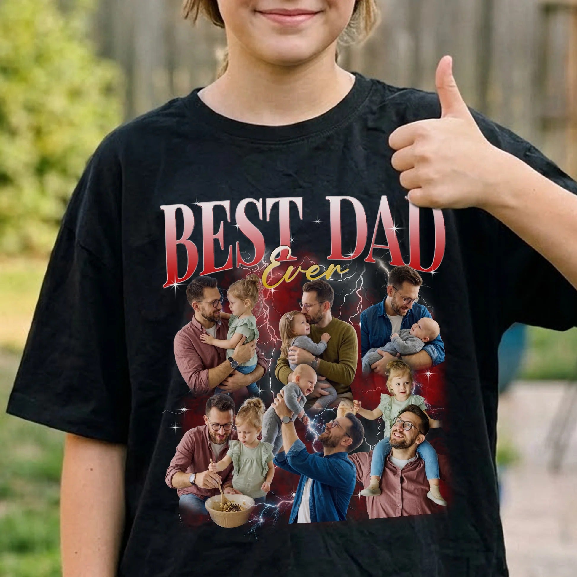 Father's Day Gifts, Best Dad Ever Custom Photo - Personalized Shirt
