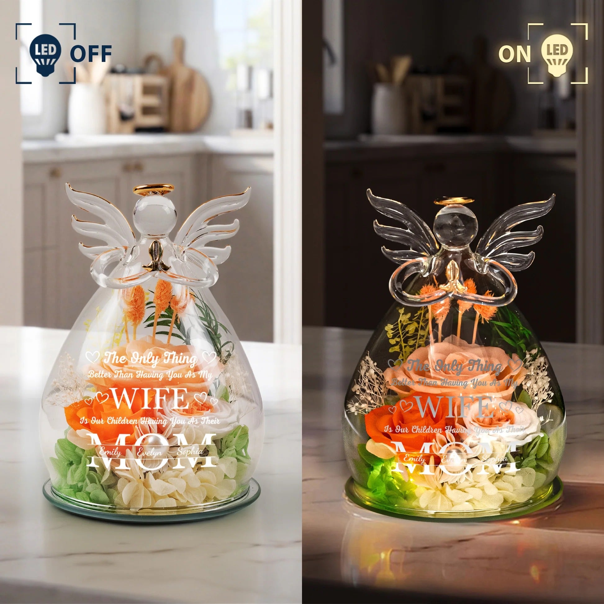 Having You As My Wife Personalized Flower In Angel Figurines-Mother's Day Gift
