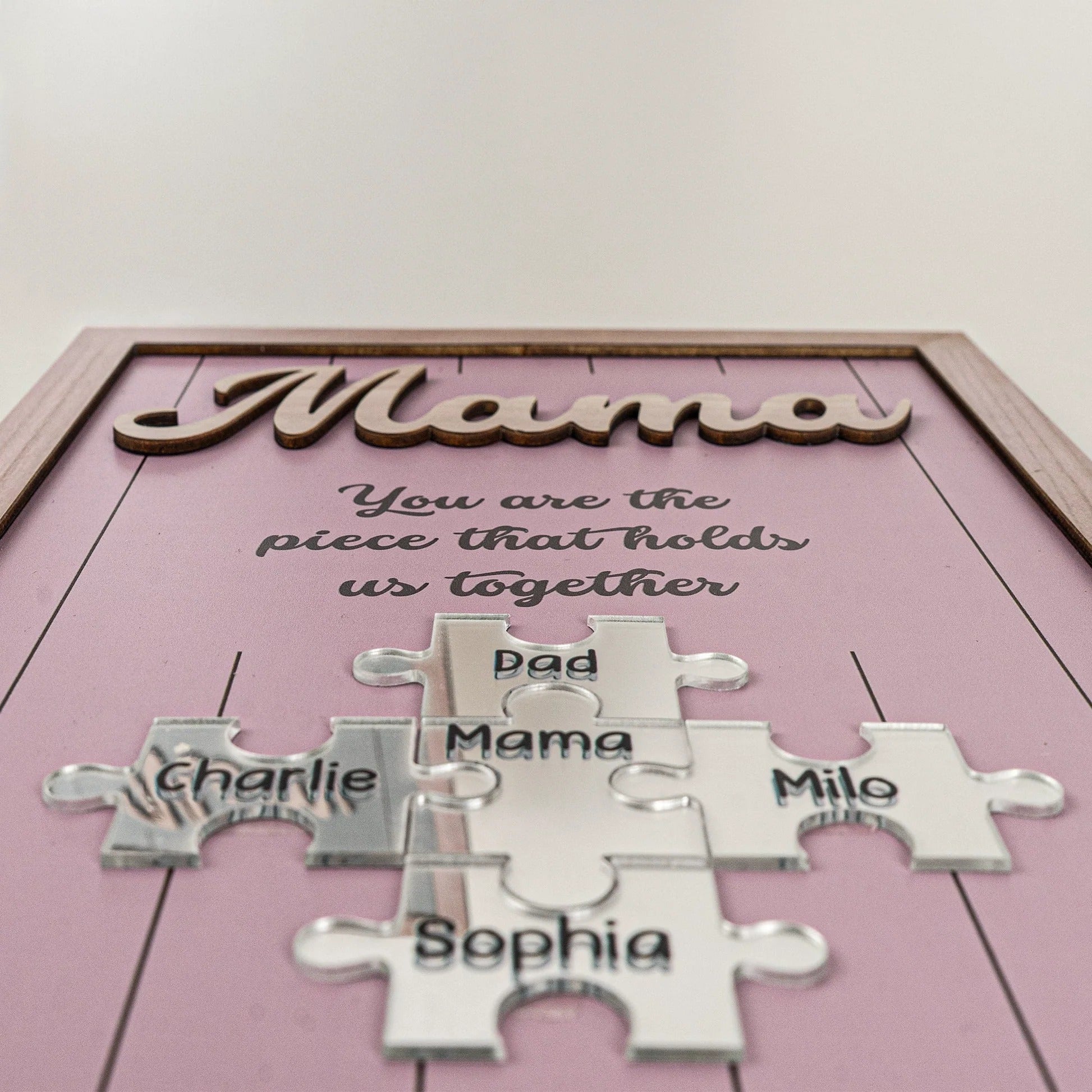 You Are The Piece That Holds Us Together Mother's Day Gift New Version - Personalized Wooden Plaque