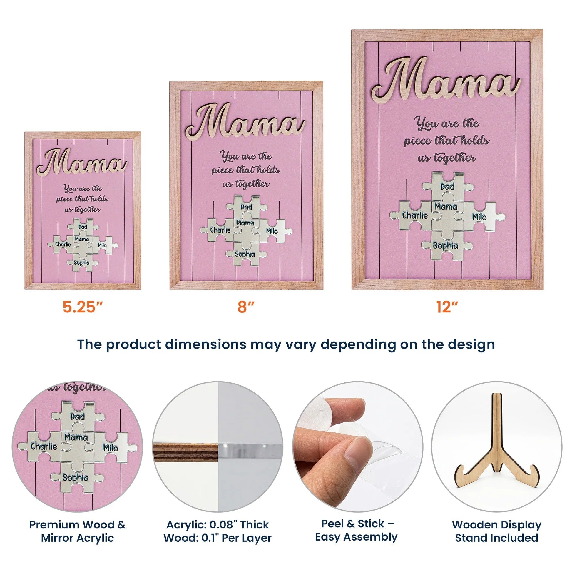 You Are The Piece That Holds Us Together Mother's Day Gift New Version - Personalized Wooden Plaque