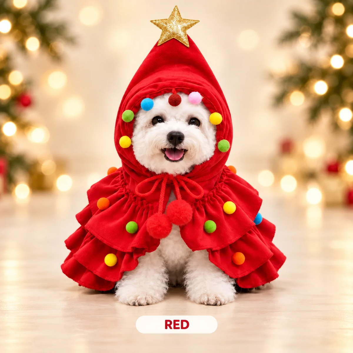 Adorable Christmas Tree Pet Costume — Holiday Dress-Up for Dogs & Cats
