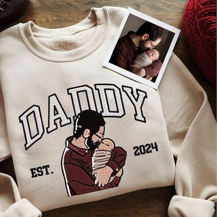 The #1 Father’s Day Gift – Personalized Embroidered Dad Sweatshirt with Custom Photo
