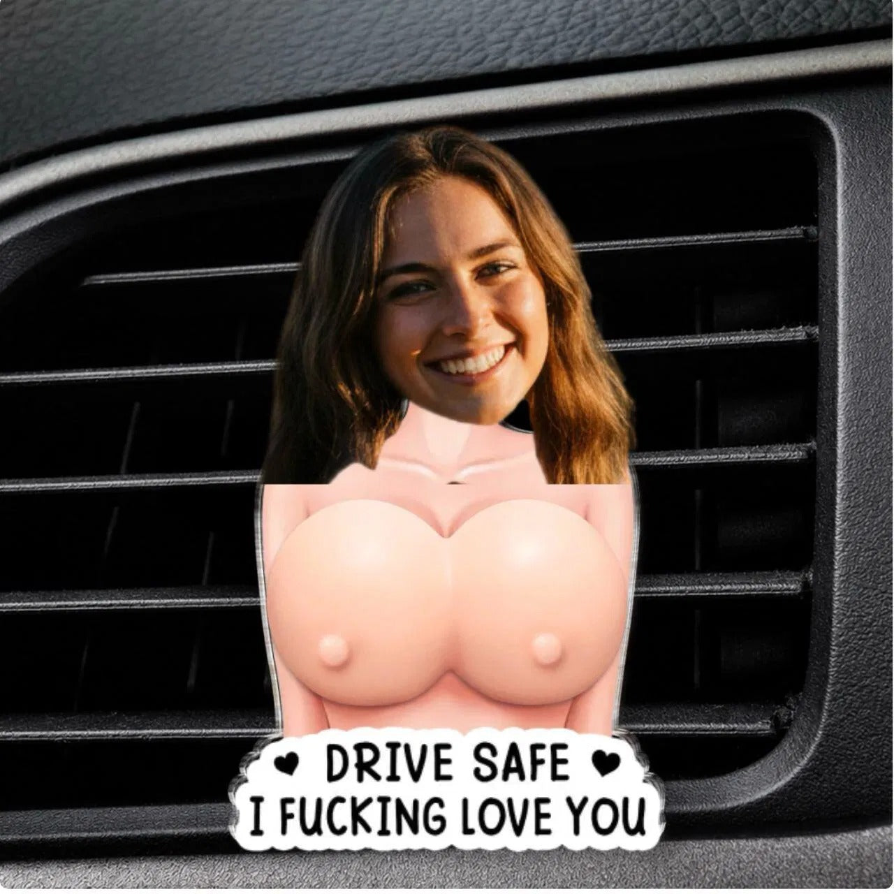 Custom Photo Squishy Acrylic Car Vent Clip - Personalized Anniversary Wedding Gifts For Husband And Wife, Him And Her - Wink If You Love This