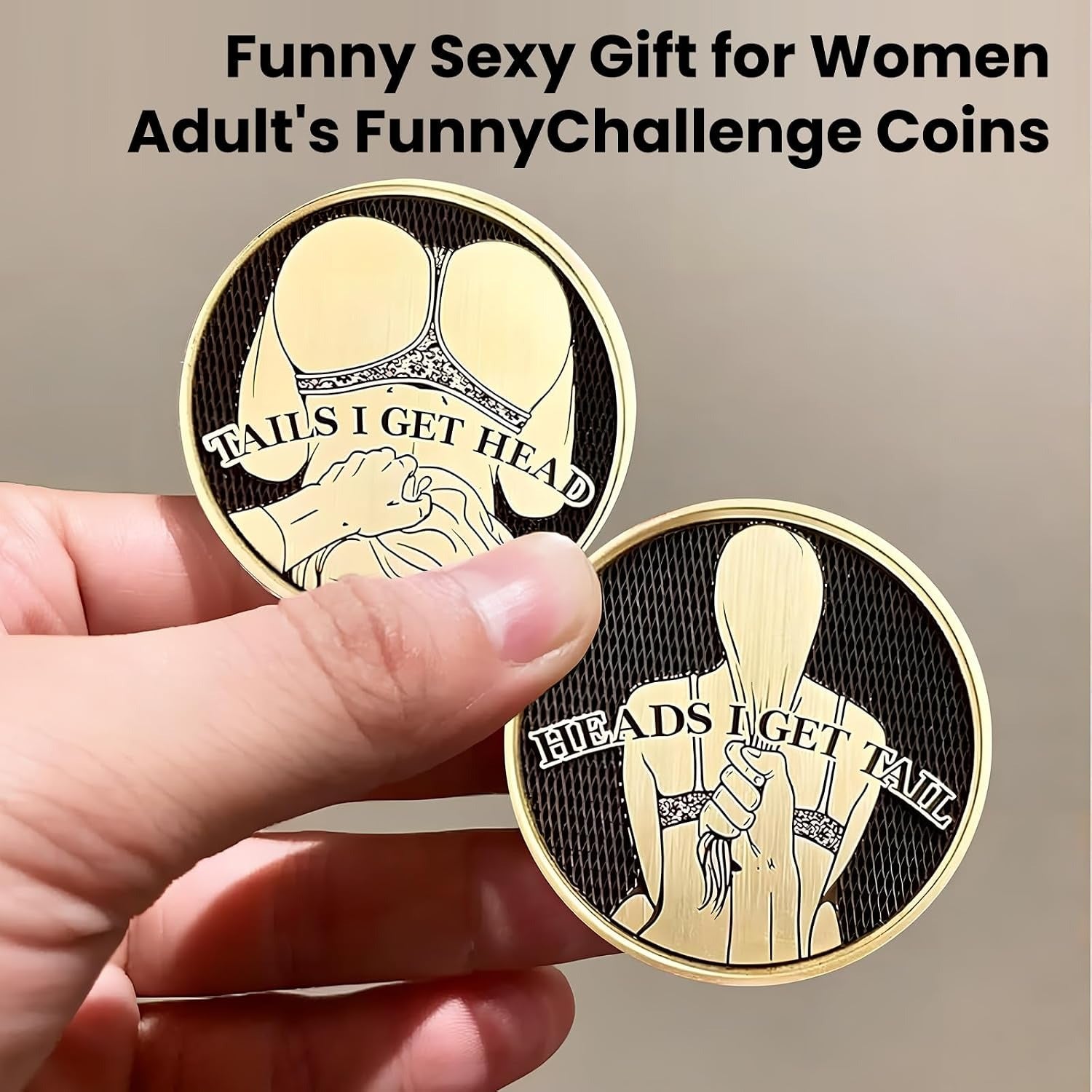Funny Date Night Coins – Double-Sided Gold & Silver Challenge Coins for Couples, Adult Party Games, Naughty Gifts for Him & Her, Party Favours