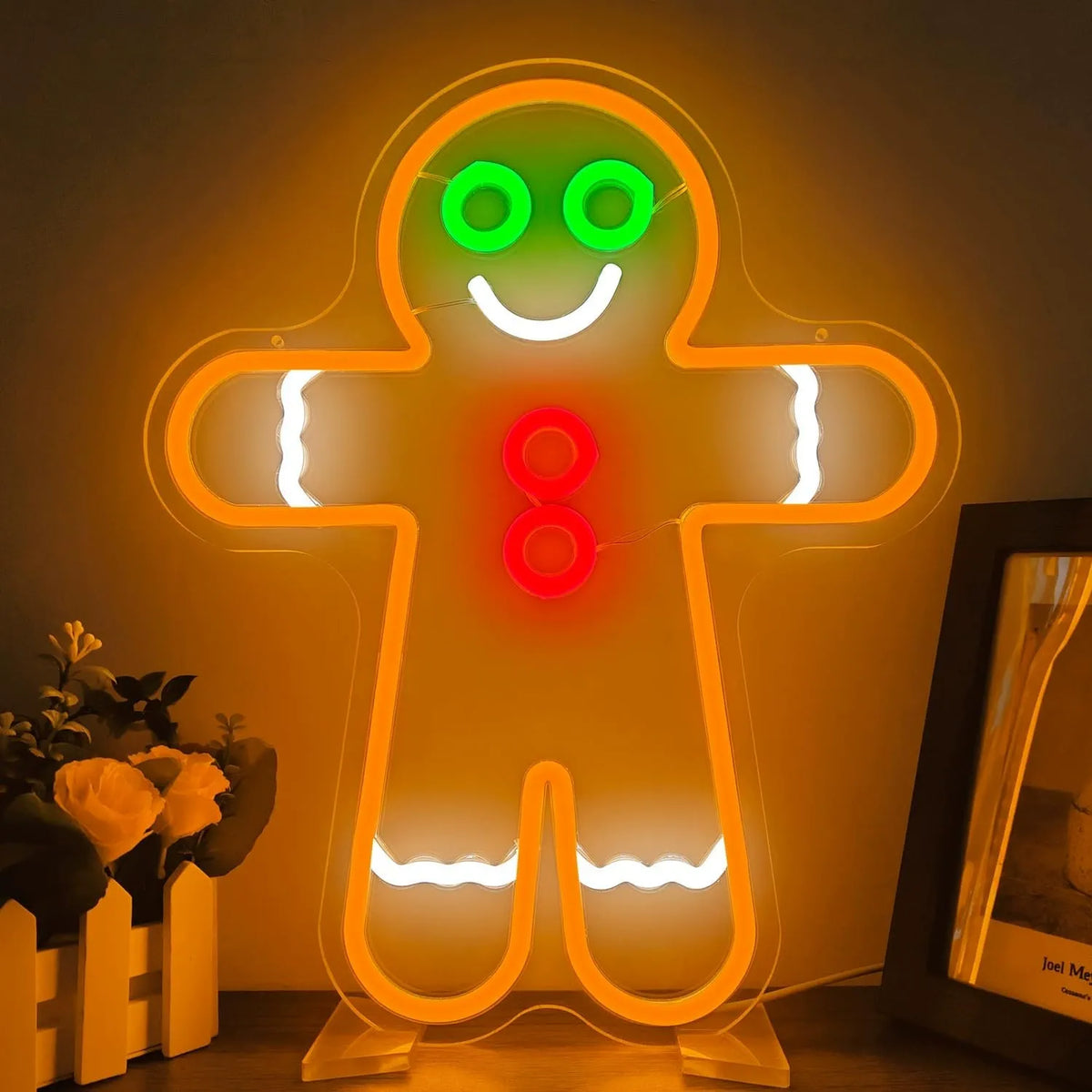 Christmas Santa Neon LED Sign — Merry Christmas Light Up Decor, Holiday Wall Art Gift