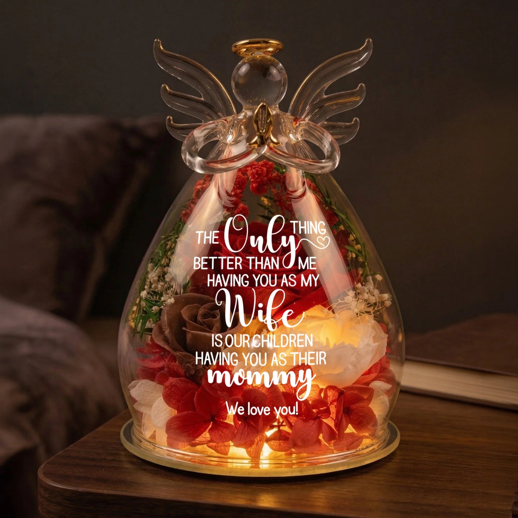 Our Children Having You As Their Mom Personalized Flower In Angel Figurines-Mother's Day Gift