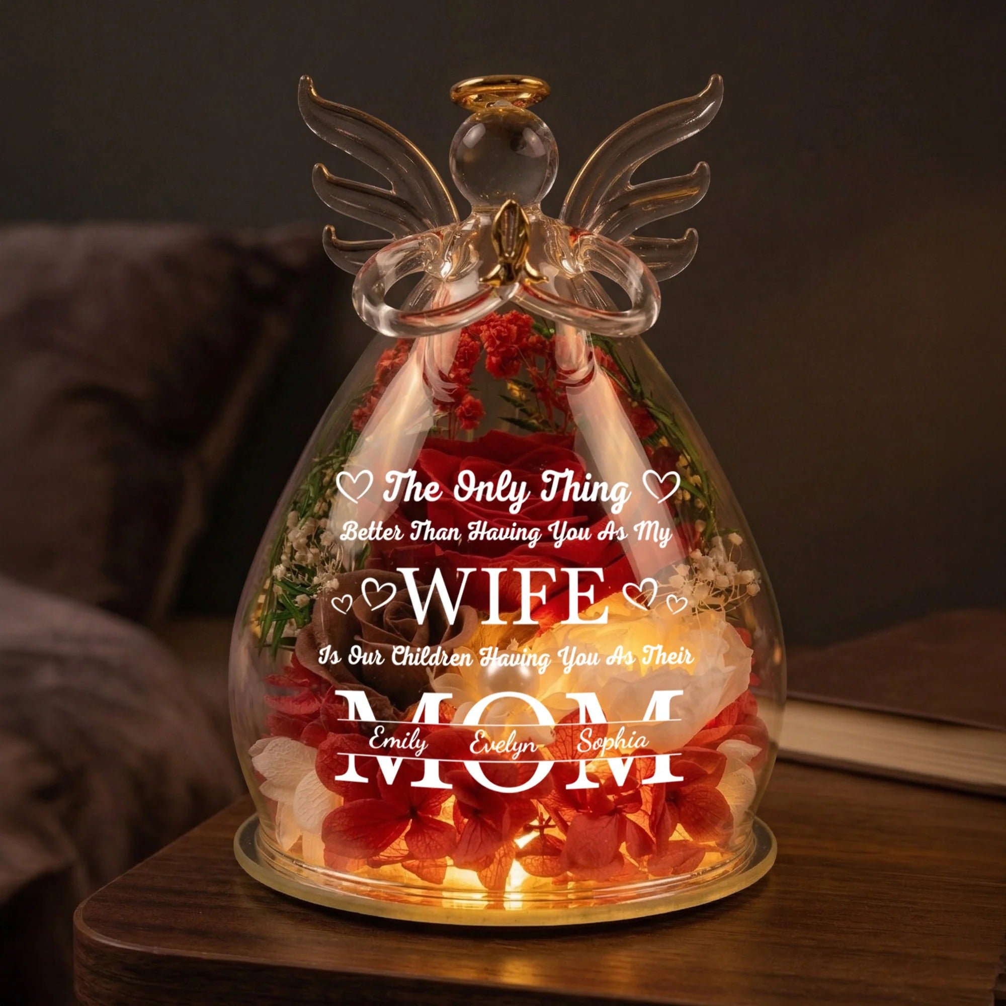 Having You As My Wife Personalized Flower In Angel Figurines-Mother's Day Gift