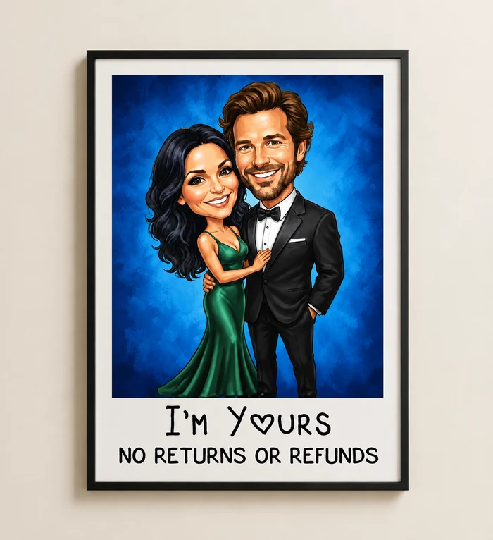 Personalized Caricature Photo Poster – Custom Cartoon Portrait Wall Art Decor, Funny Customized Drawing Gift for Couples, Family, Wedding, Birthday