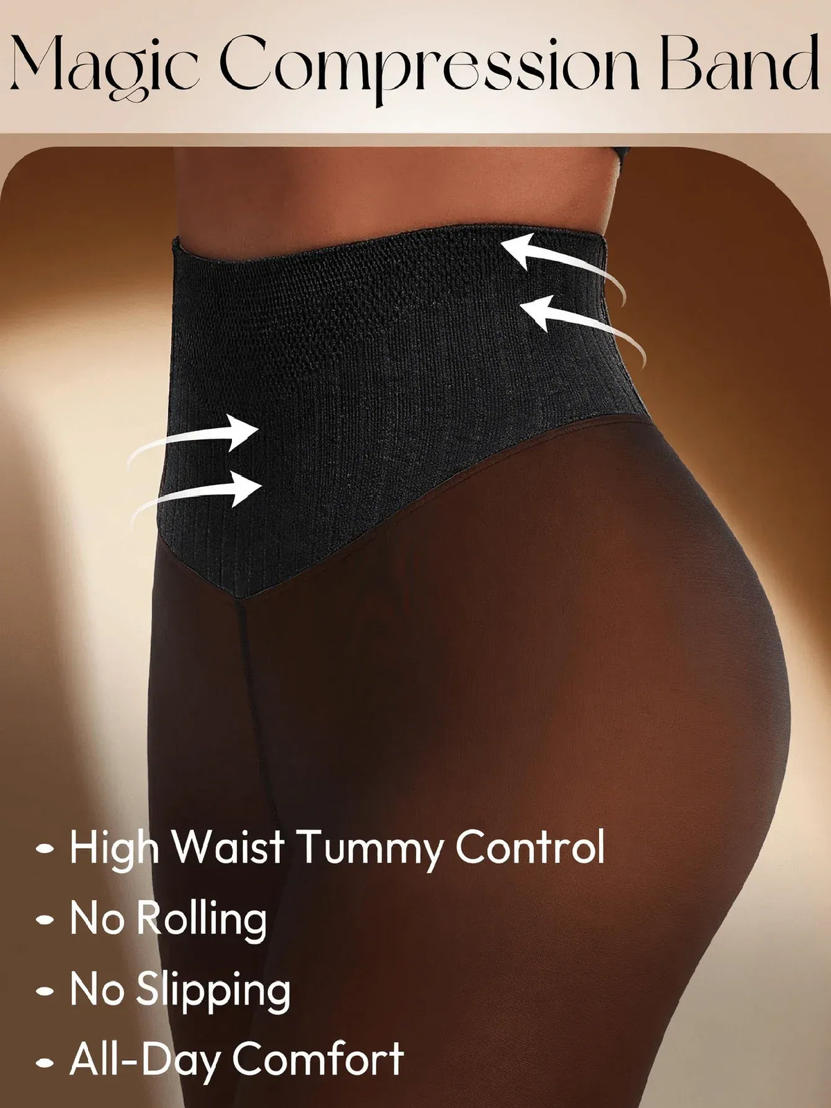 Premium Fleece Lined Sheer Tights-High Waisted Tummy Control Thermal Pantyhose for Women