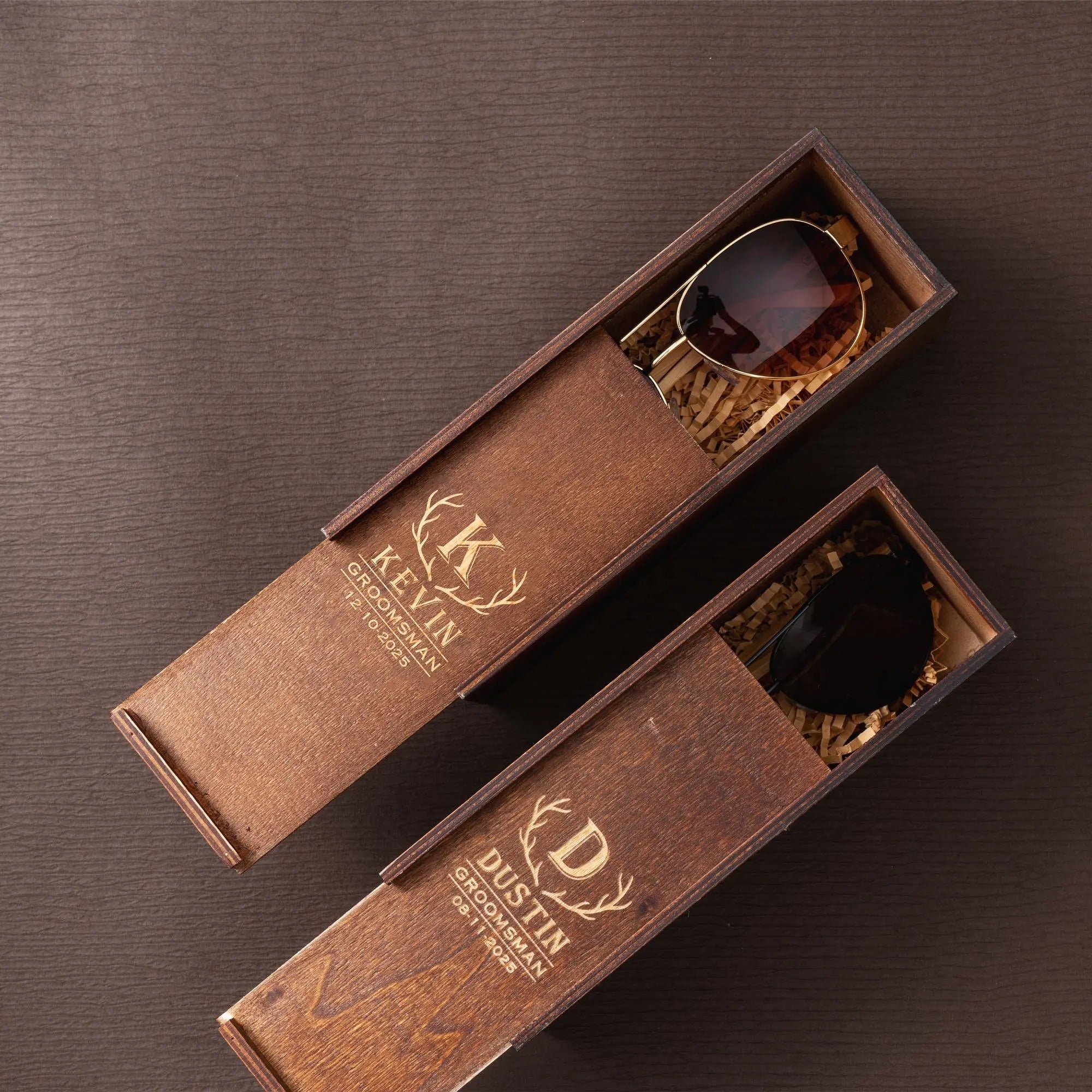Personalized Groomsmen Gifts Wooden Box | Custom Engraved Box for Best Man & Wedding