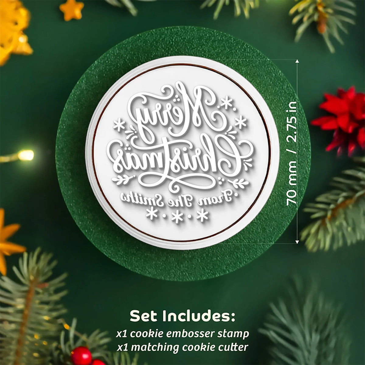 Personalized From The Family Name Christmas Cookie Stamp — Custom Merry Christmas Baking Stamp