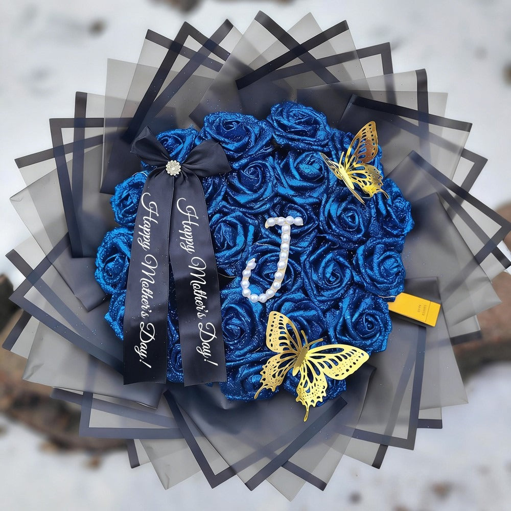Custom Mother's Day Glitter Rose Bouquet Mother's Day Gift of Mom or Grandma