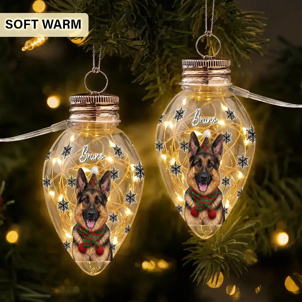 Personalized Family Photo Christmas Bulb LED Light — Custom Holiday Gift for Family, Kids & Pet Lovers