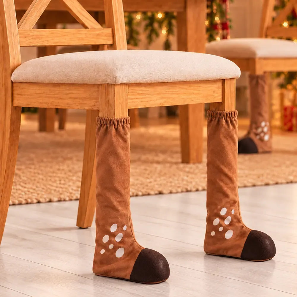 Christmas Boot Furniture Leg Covers — Santa, Reindeer & Elf Designs for Holiday Dining Room Decor