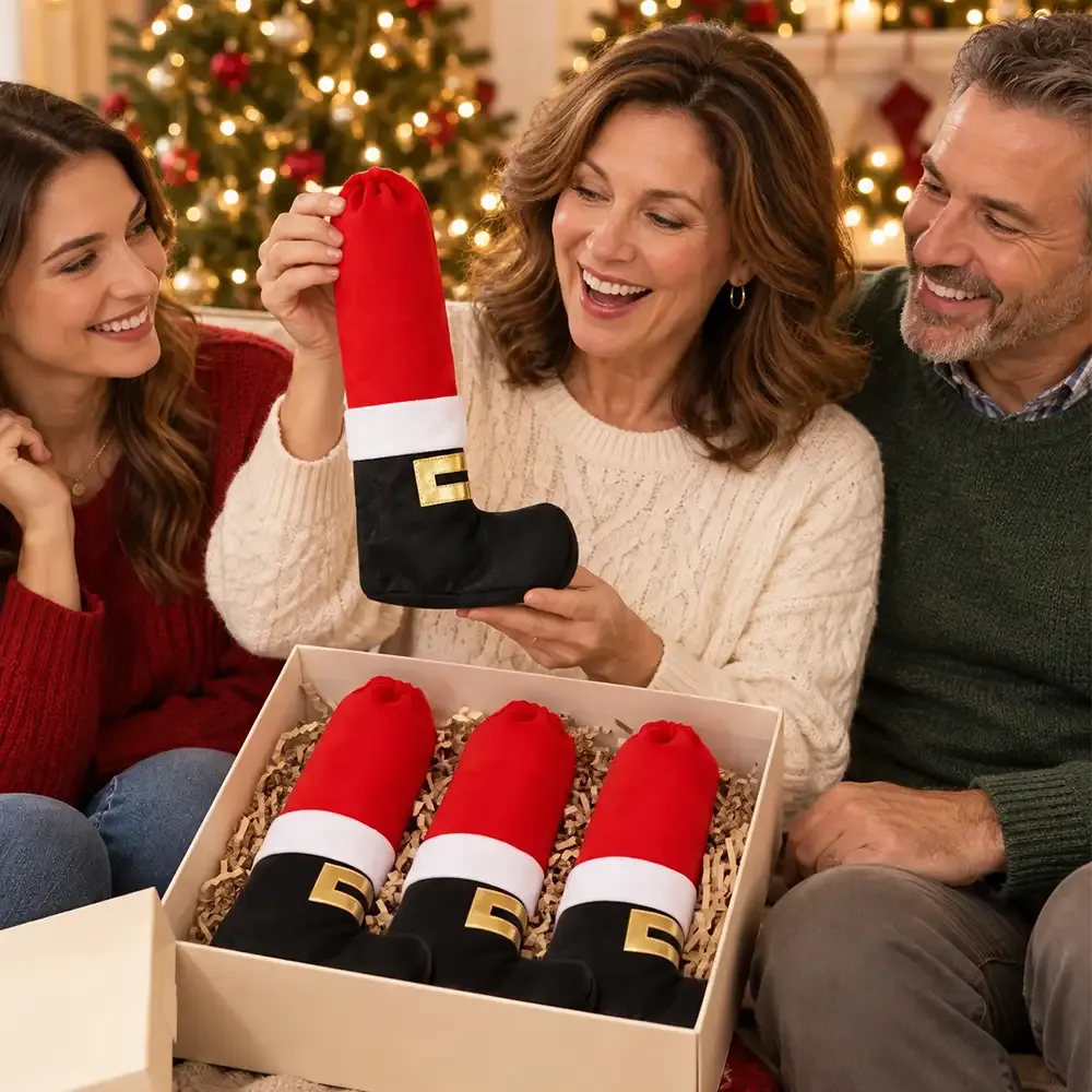 Christmas Boot Furniture Leg Covers — Santa, Reindeer & Elf Designs for Holiday Dining Room Decor
