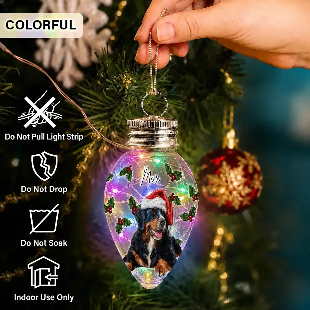 Personalized Family Photo Christmas Bulb LED Light — Custom Holiday Gift for Family, Kids & Pet Lovers