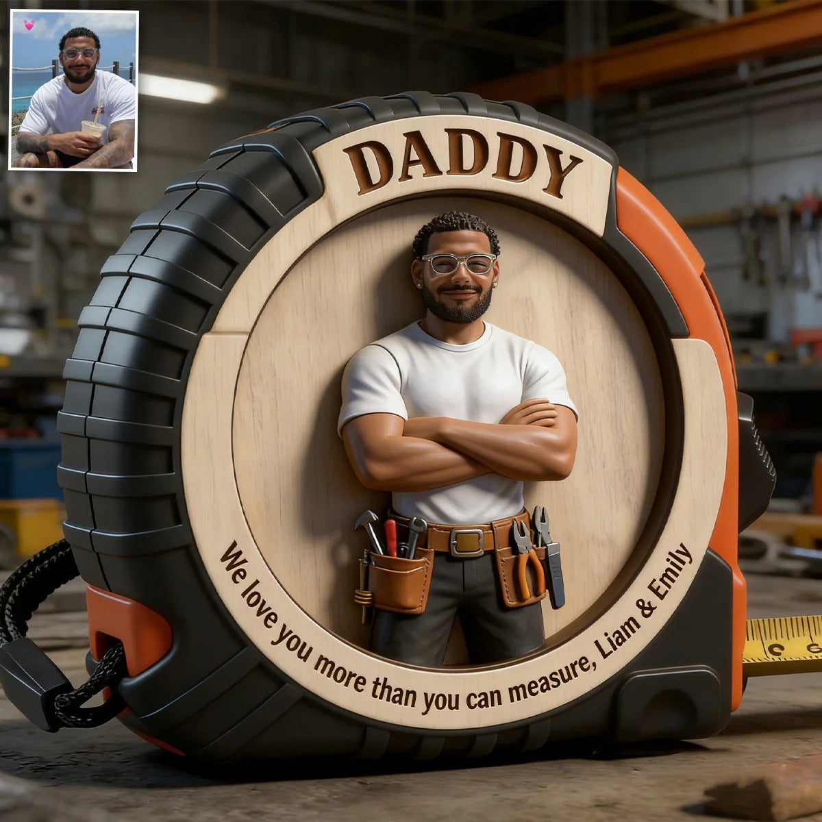 Personalized Photo Measuring Tape for Dad | Custom Father's Day Gift with Picture