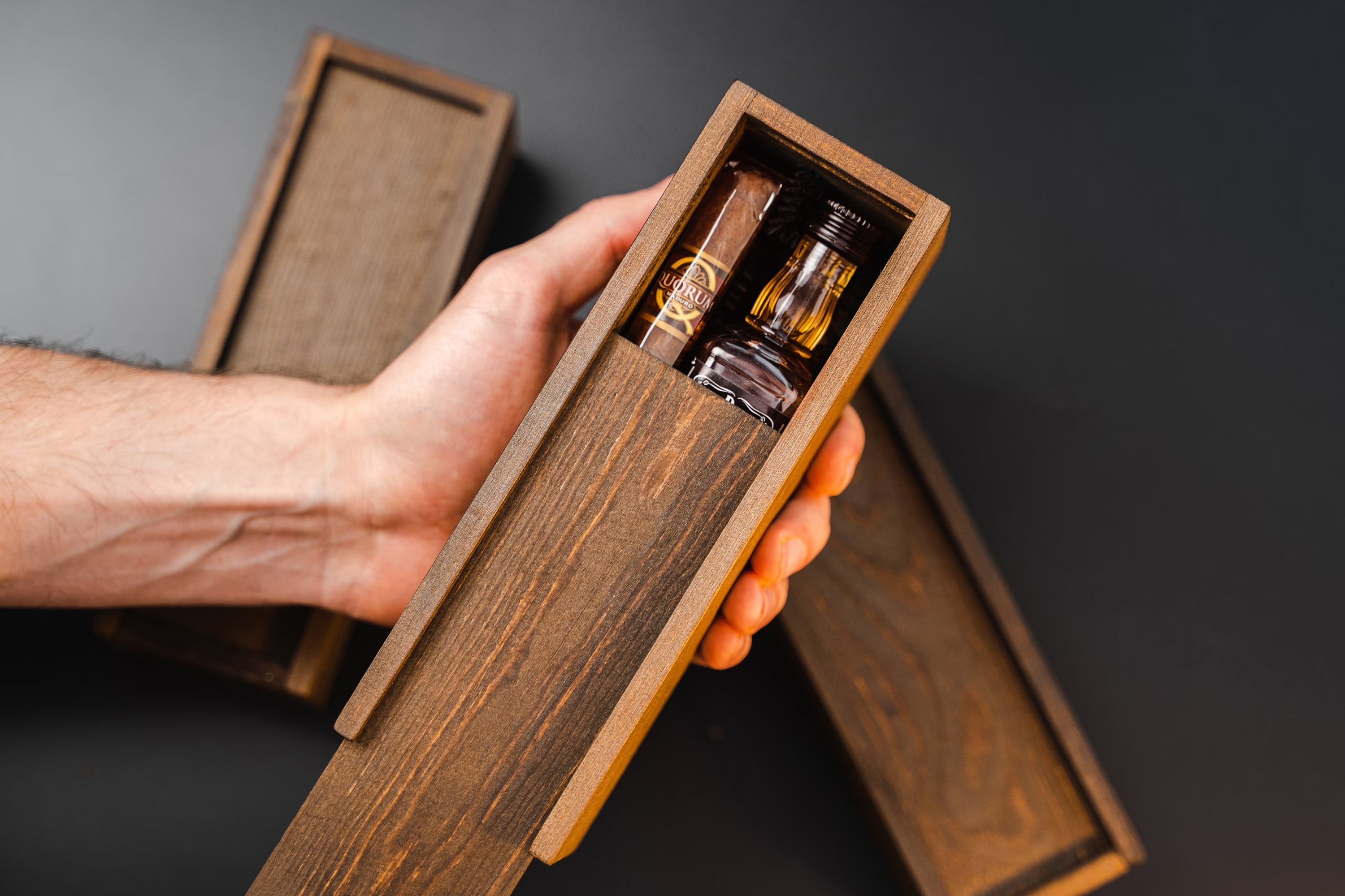 Personalized Groomsmen Gift Box | Engraved Pine Wood Cigar Box for Wedding & Best Man